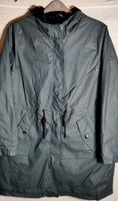 Ladies F&F size 16 faux fur lined hooded rain coat in hunter green