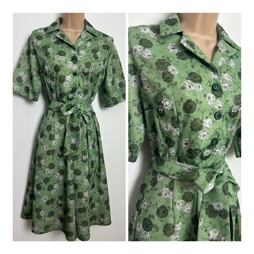 Vintage 70s green tones floral - vintage,