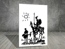Pablo Picasso Don Quixote  ink line drawing Sketch CANVAS ART PRINT WALL 791