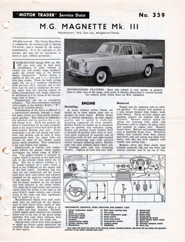 Magnette 111 1959 motor - mg,