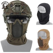Tactical Balaclava Steel Mesh Face Mask Camo Full Hat Neck Scarf Airsoft Outdoor