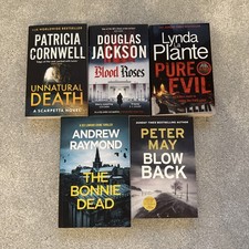 5 Crime Thriller Mystery Book Bundle, Cornwell, Jackson, La Plante, May, Raymond