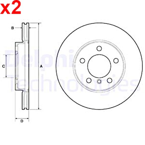 Brake disc delphi - 2x, mini