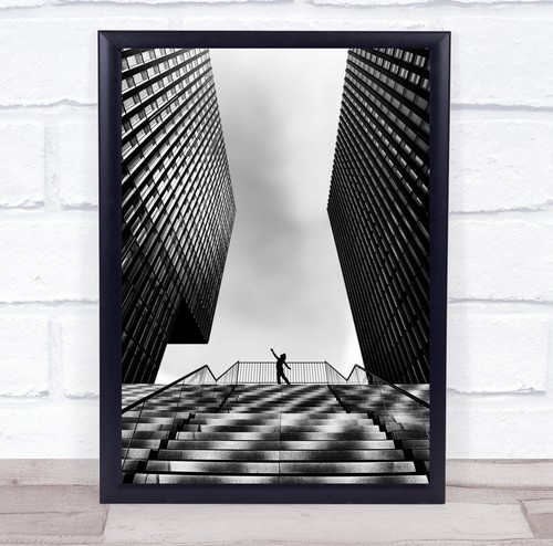 Buildings silhouette person