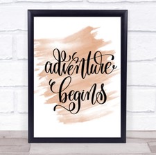 Adventure Begins Swirl Quote
