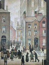 L.S. Lowry Canvas Print 1929 Street Scene Ready to Hang Decorative Wall Art