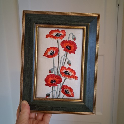 Wall art red poppy framed - art,