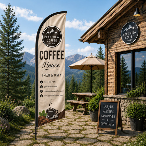 Custom coffee feather - coffee,