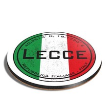 Round MDF Coaster Lecce Italy Flag Circle #59454