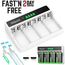 4 Slots Battery Charger For 9V 9 Volt Lithium Ion Ni-MH Rechargeable Batteries