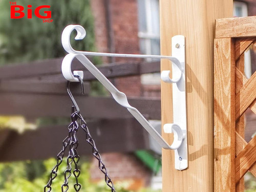 White hanging basket - hanging, bracket