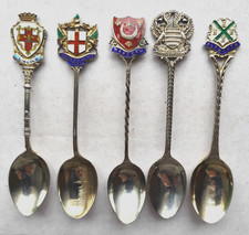 5 HALLMARKED SILVER SOUVENIR TEASPOONS 73g LINCOLN WAREHAM LONDON SALISBURY PLYM
