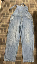 USKEES Ladies Dungarees SIZE 22-24 Bib &Braces jumpsuit Vintage distressed denim