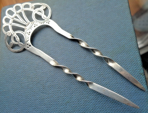Silver hair comb - hair, ornament