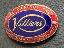 VILLIERS VINTAGE ENGINES USE CASTROL XL MOTOR OIL MOTORCYCLE CASING BADGE EMBLEM