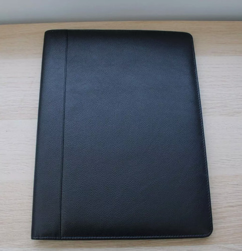Black leather golunski - black, a4
