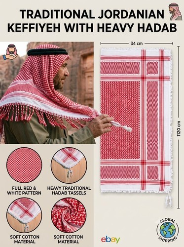 Handmade keffiyeh shemagh - keffiyeh, arab