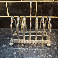 Art Deco Style English Silver Plate Toast Rack / 55591 