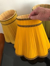 vintage 1960's deep yellow med/large pleated chiffon lampshade /lightshade 12"