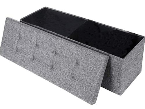 Large folding ottoman box grey - large,