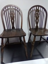 2 vintage wheelback chairs