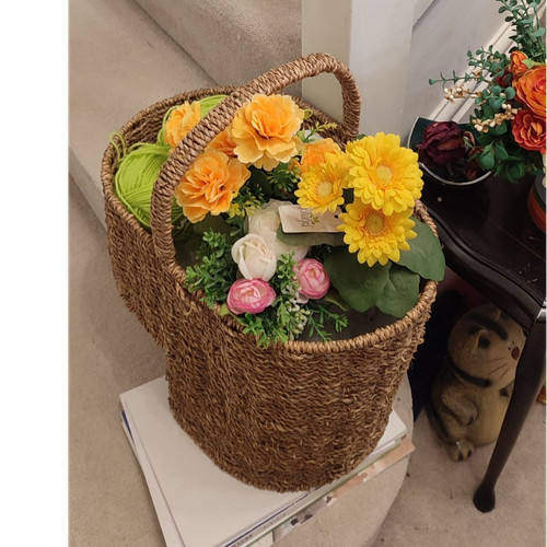 Vintage seagrass wicker stair - seagrass,