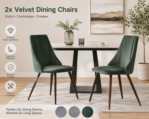 Set green velvet dining - green,