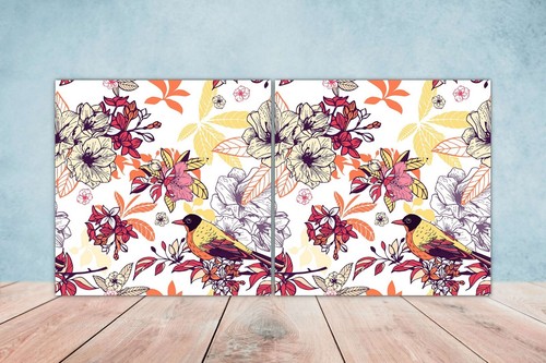 Birds and flowers - and, ceramic