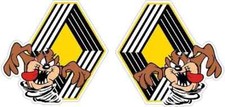 2 X RENAULT TAZ MOTORSPORT RALLY RACE DRIFT DECALS STICKERS 200mm