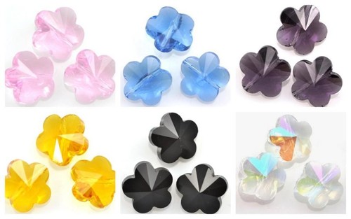 Flower cut glass beads faceted - glass,