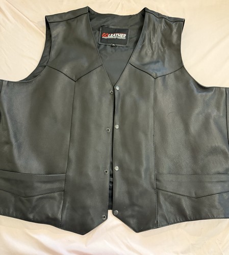 Men leather biker vest - men's,