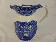 Masons Vista Ironstone Pitcher Jug Blue Transferware 7 Inch Antique