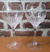 2 Signed Stuart Crystal Manhattan 8" Wine Glass