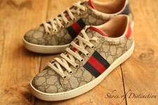 Gucci Ace GG Monogram Canvas Snake Skin Trainers Ladies | UK 3 US 6 EU 36