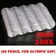 100Pcs 28mm Plastic Round Coin