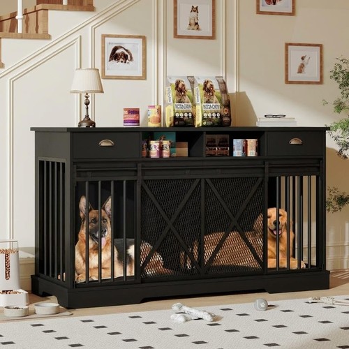 Double dog crate furniture - crate,