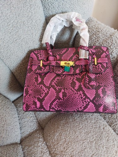 Pink black snake print - pink,