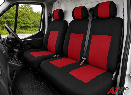 Quality red fabric seat covers - quality,