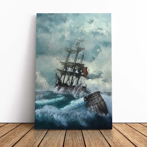 Pirate ship upon stormy - pirate,