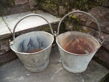 Vintage galvanised buckets - vintage,