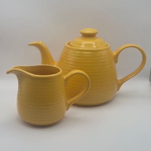 Vintage rayware yellow - yellow, teapot
