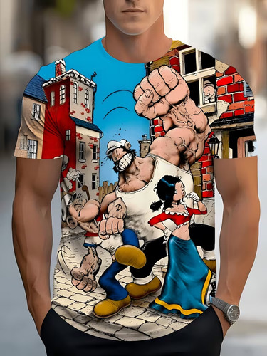 Popeye fighting bluto with - fighting,