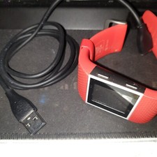 Fitbit Surge Fitness Watch With Heart Rate Monitor Red Small