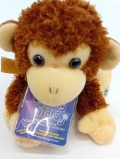 8" RUSS SHINING STARS BROWN MONKEY CHIMP TEDDY TAG SOFT CUDDLY TOY