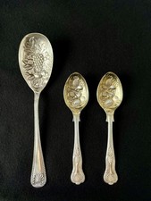 3 Fruit Berry Silver Spoons