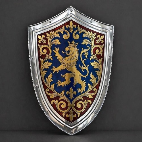 Medieval heraldic lion shield - heraldic,