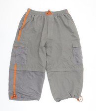 CS701 Men's Grey Cargo Shorts 2XL Polyester Elastic Waist Outdoor