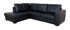 CORNER SOFA FAUX LEATHER BLACK