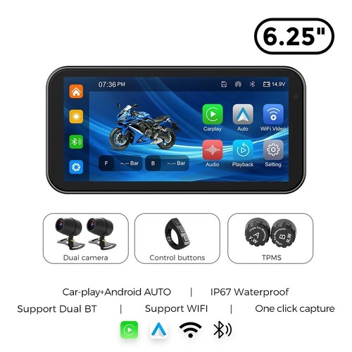 Motorcycle carplay gps - 6.25",