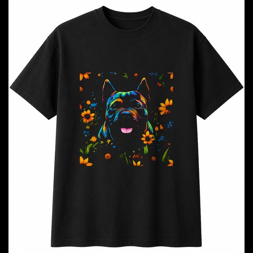 Colourful american bully with - colourful,